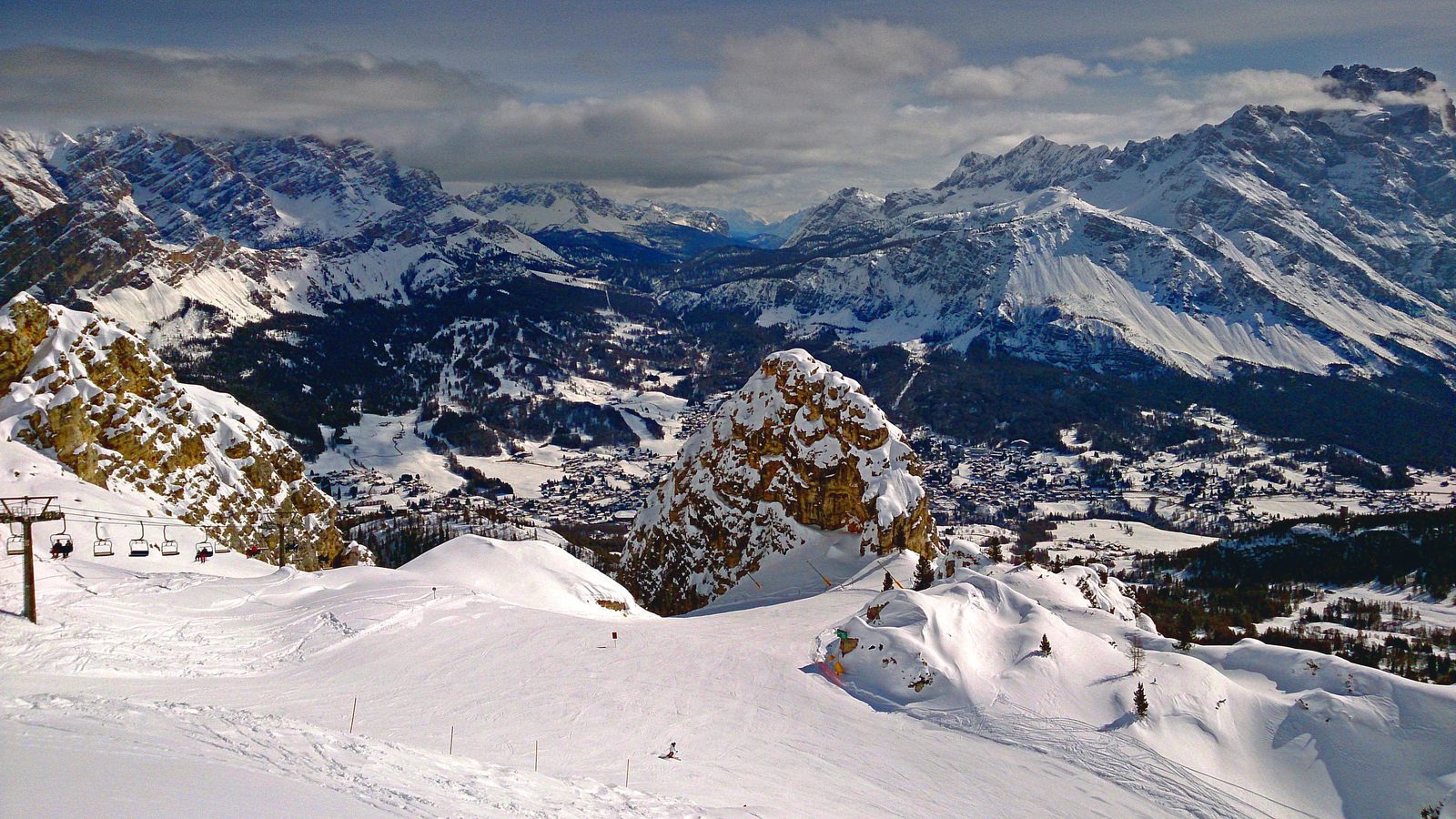 Pisten oberhalb von Cortina d'Ampezzo