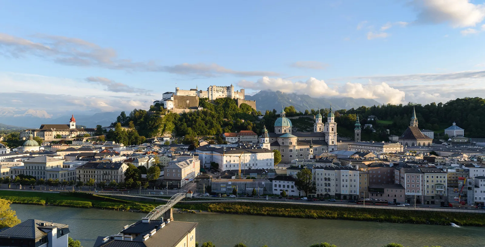 Salzburg Old Town and Hohensalzburg Fortress from the Kapuzinerberg
