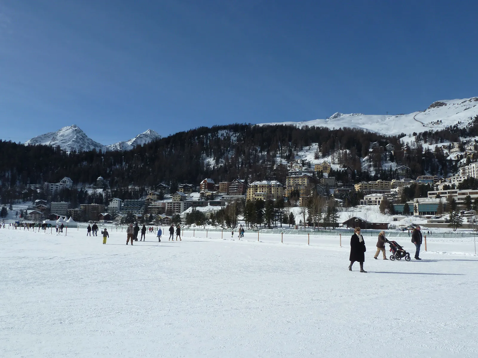 St. Moritz from the frozen Lake St. Moritz