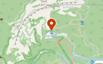 Karte: Savica-Wasserfall (78 m)
