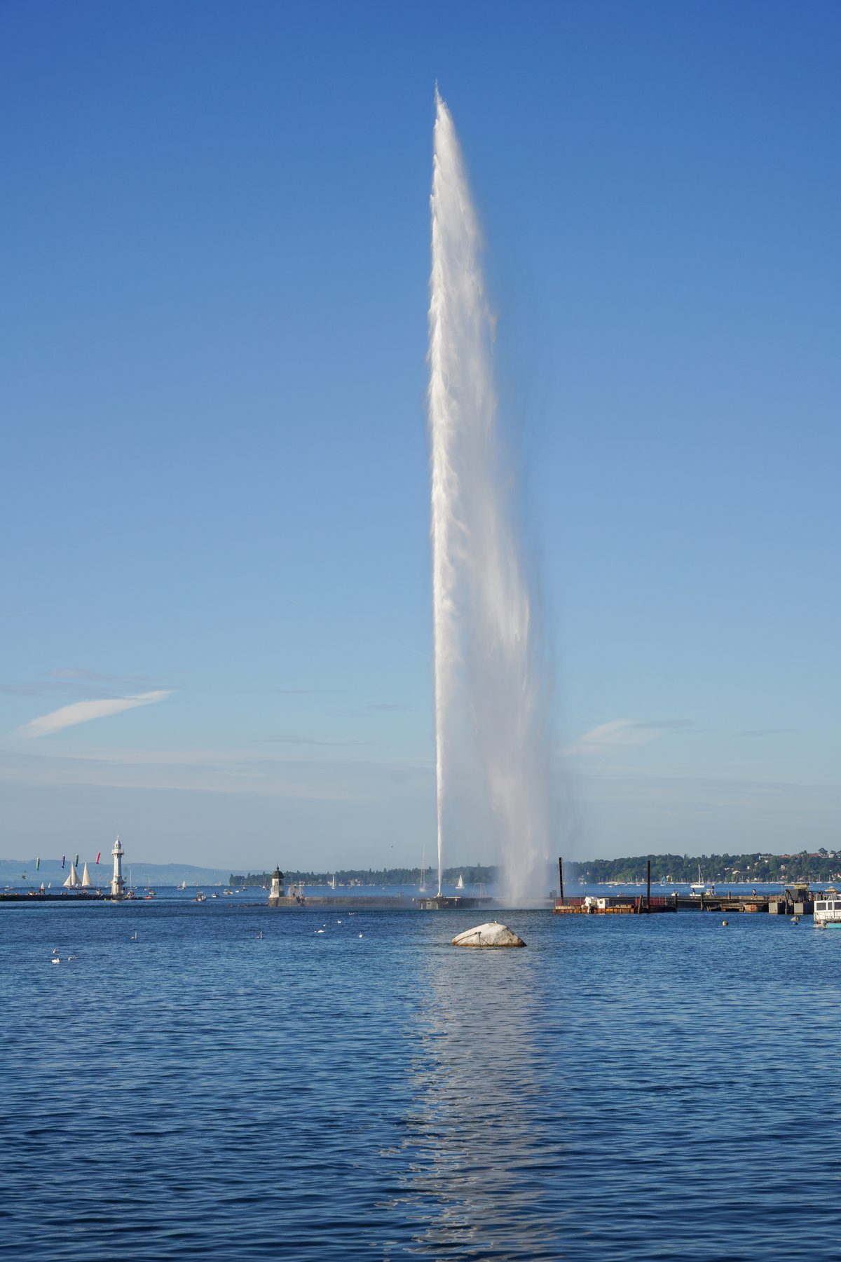 Jet d'Eau im Hafen